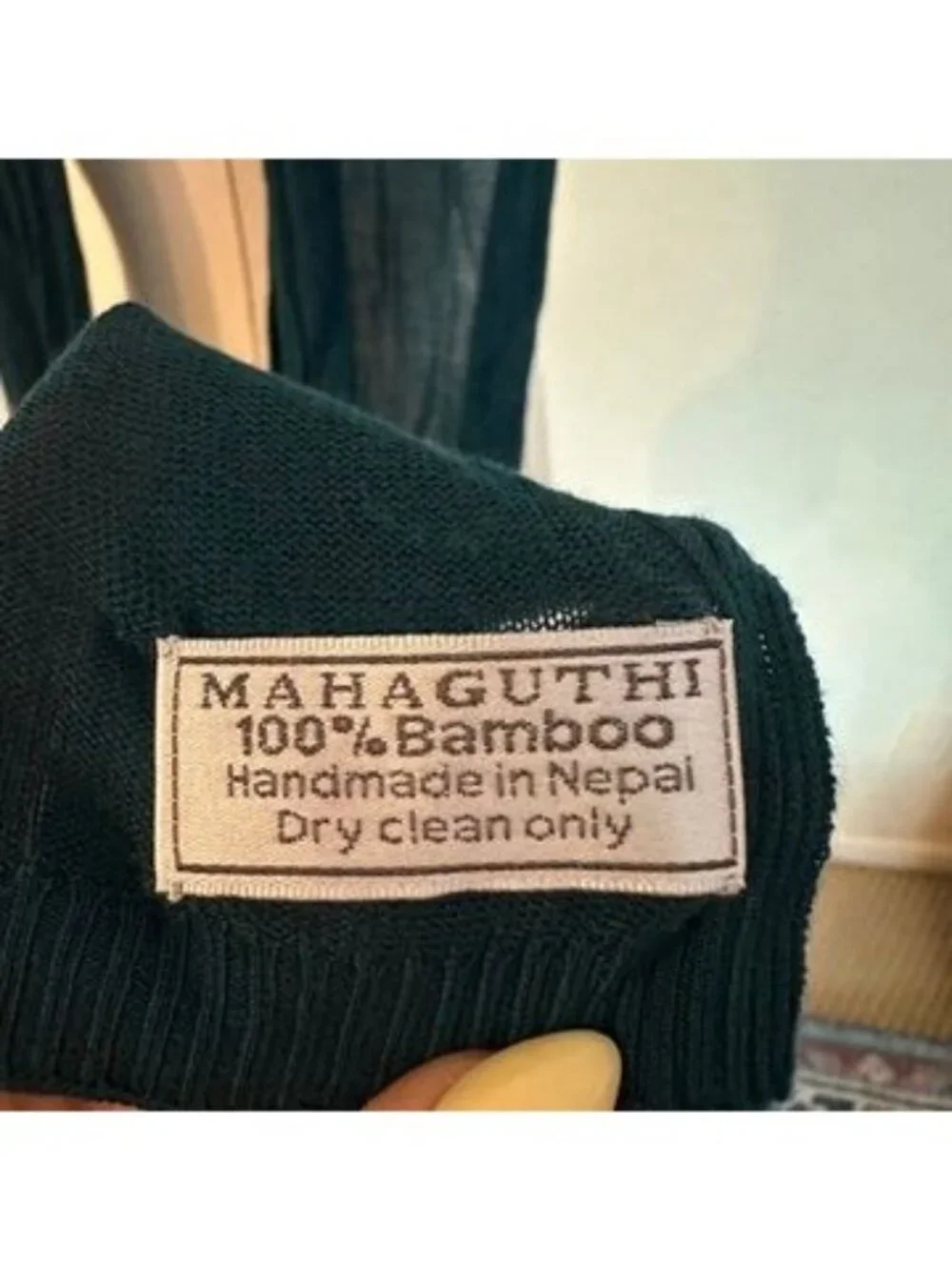 Mahaguthi Handmade Scarf 100% Bamboo 15x70 Inches Teal Dry Clean Only